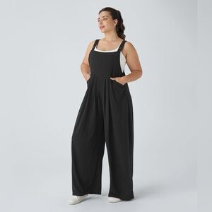 Halara Pockets Waffle Casual Plus Size Overalls